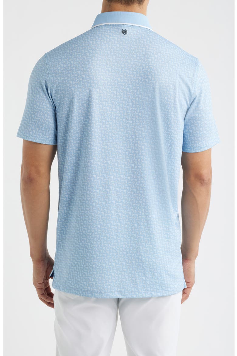 Rogue River Wave Print Performance Golf Polo, Alternate, color, WOLF BLUE