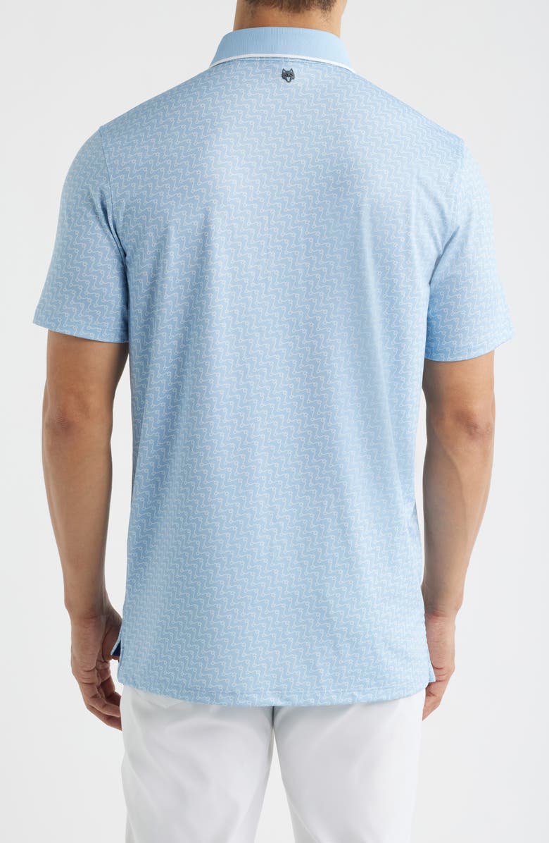Greyson Rogue River Wave Print Performance Golf Polo, Alternate, color, Wolf Blue