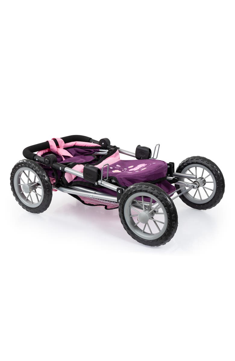 Bayer Design Trendy Pram Purple & Pink Fits Dolls Up To 18 Inches, Alternate, color, Multicolored