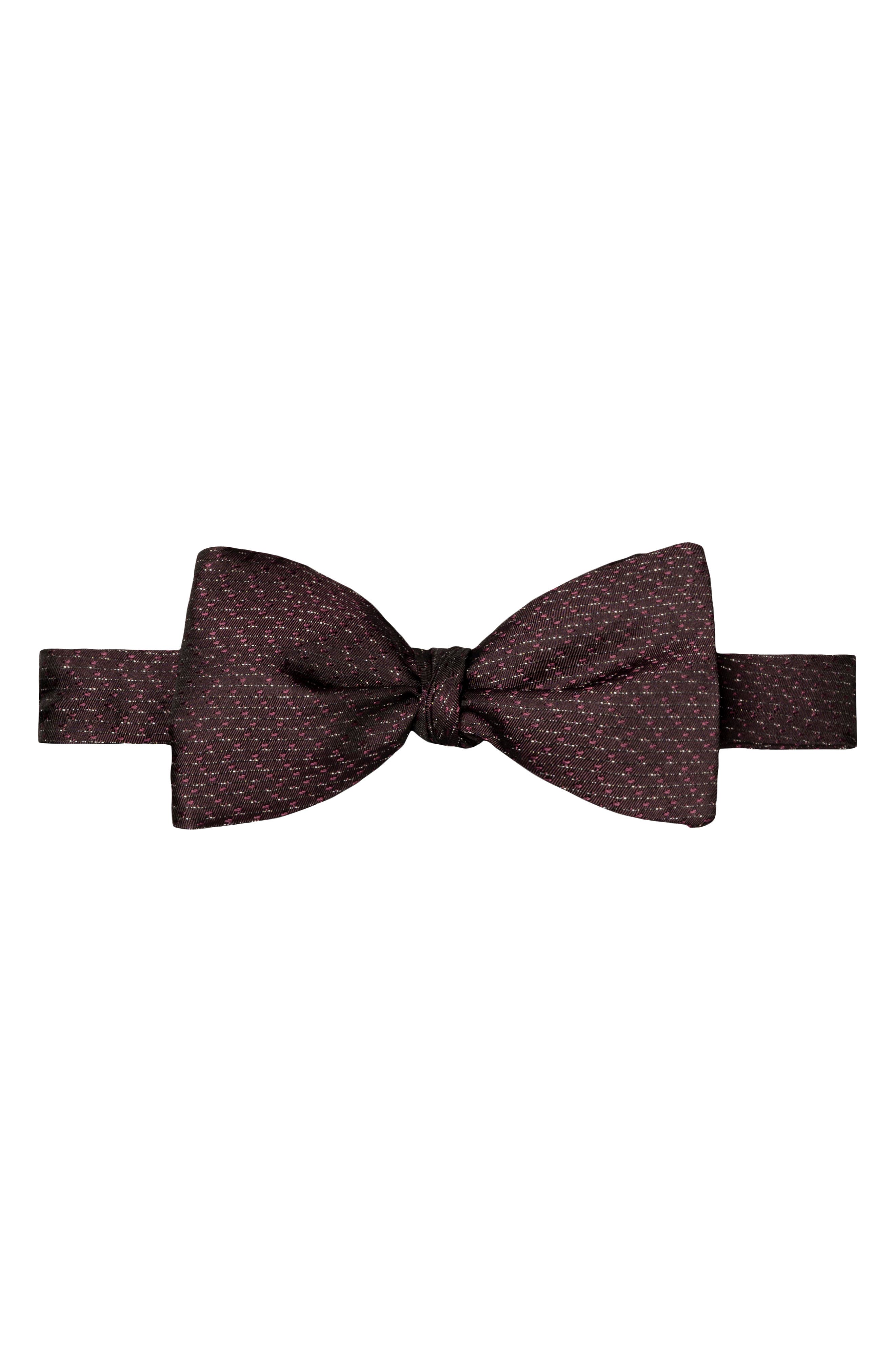 Eton Textured Silk Bow Tie in Medium Red 