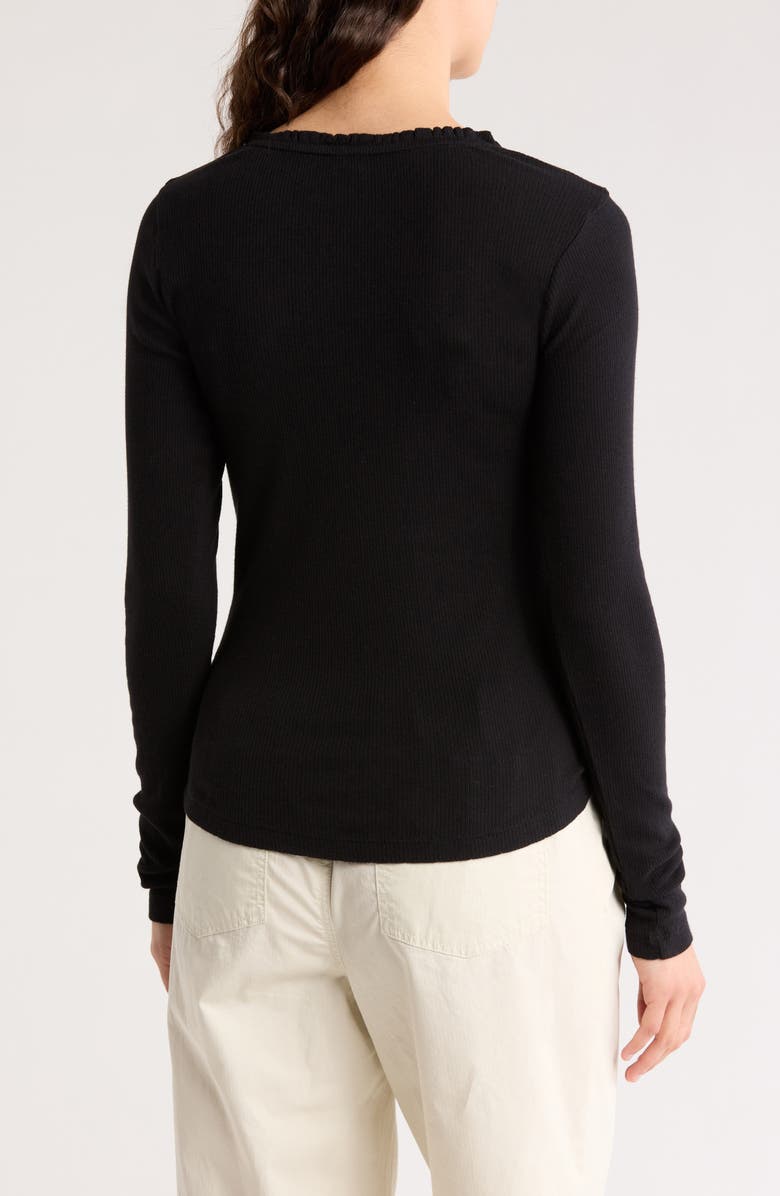 Melrose and Market Long Sleeve Pointelle Cotton Blend Top, Alternate, color, 