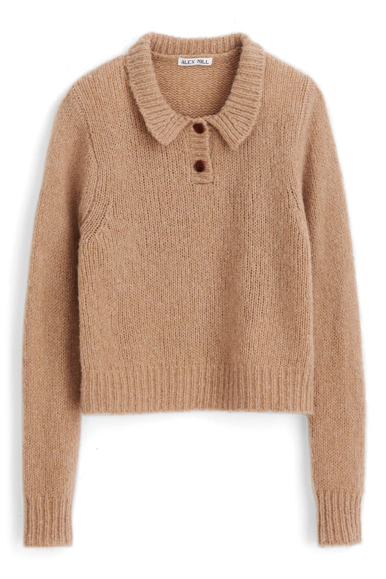 Wool & Cashmere Blend Henley Sweater, Alternate, color, WARM KHAKI