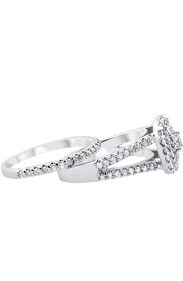Bliss Diamond 1 1/10ct Cushion Halo Diamond Engagement Wedding Ring Set 10K Gold Carat, Alternate, color,