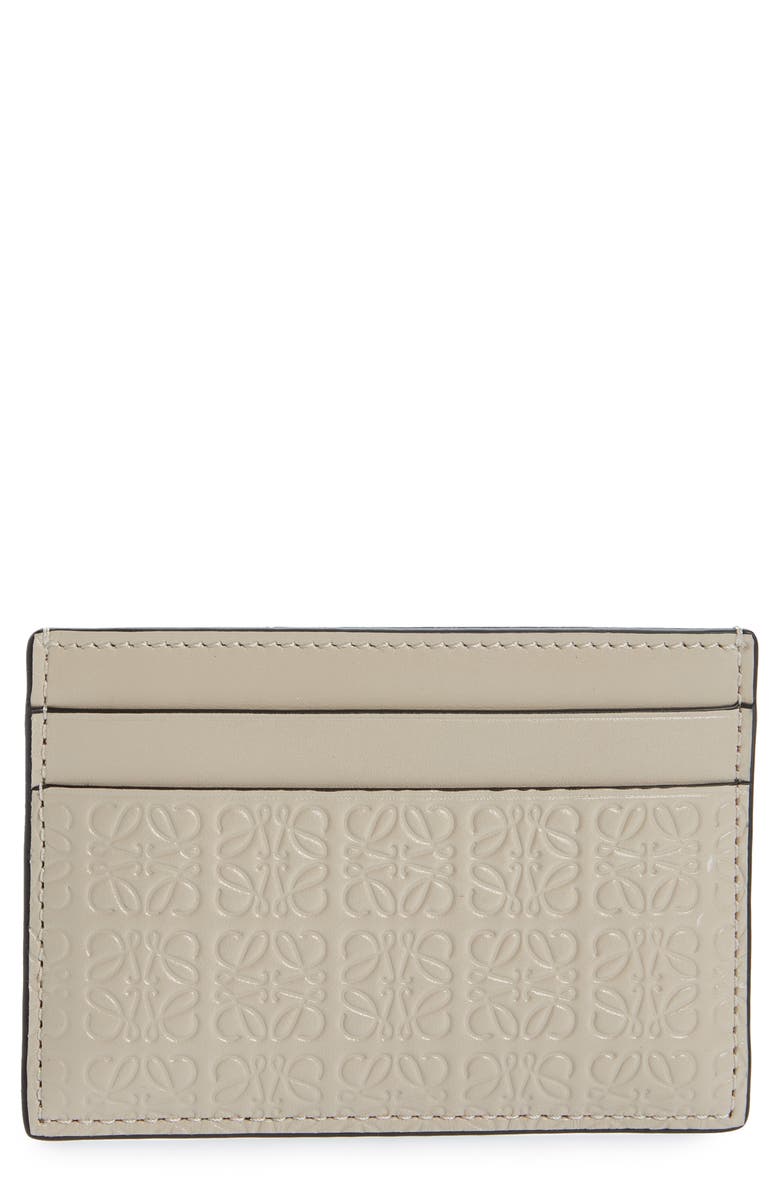Loewe Anagram Logo Embossed Leather Card Case, Main, color,