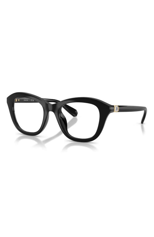 Swarovski 48mm Small Cat Eye Optical Glasses In Black