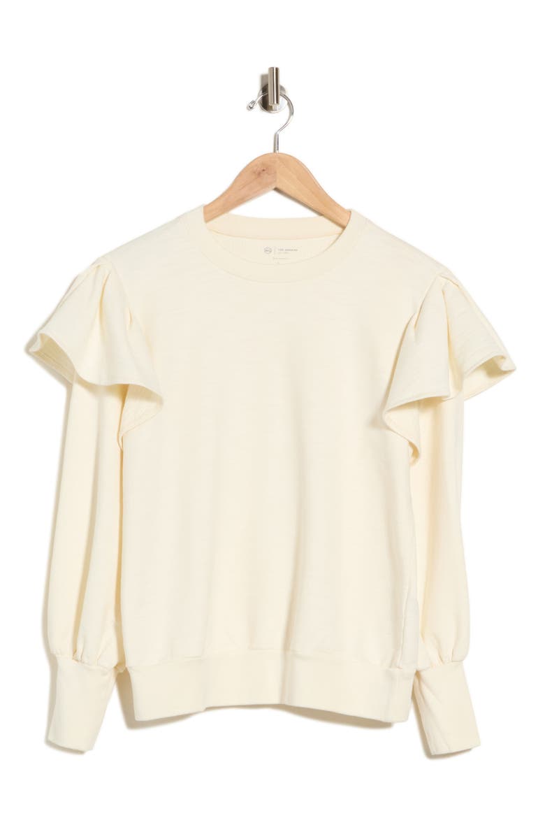 Cecilia Ruffle Sweatshirt, Alternate, color, IVORY DUST
