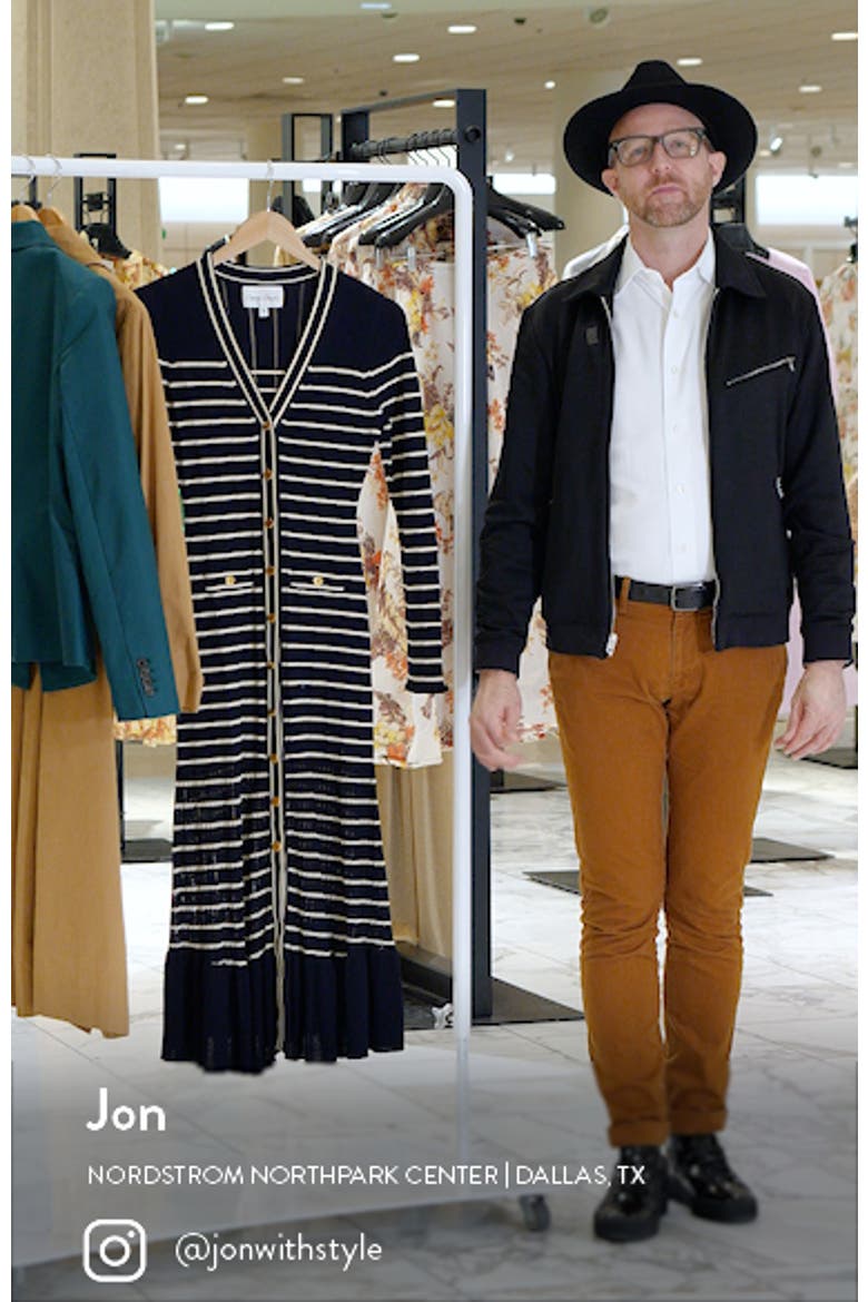Marina Stripe Long Sleeve Midi Sweater Dress video