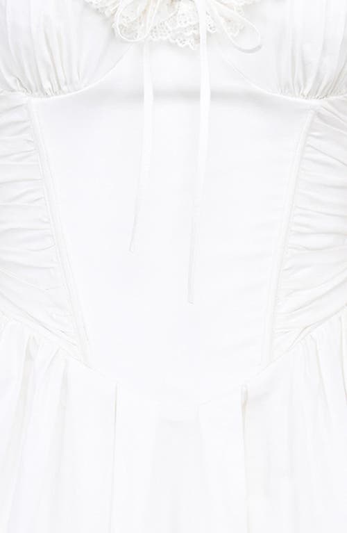 House Of Cb Lulabell Puff Sleeve Midi Dress In Cloud Dancer