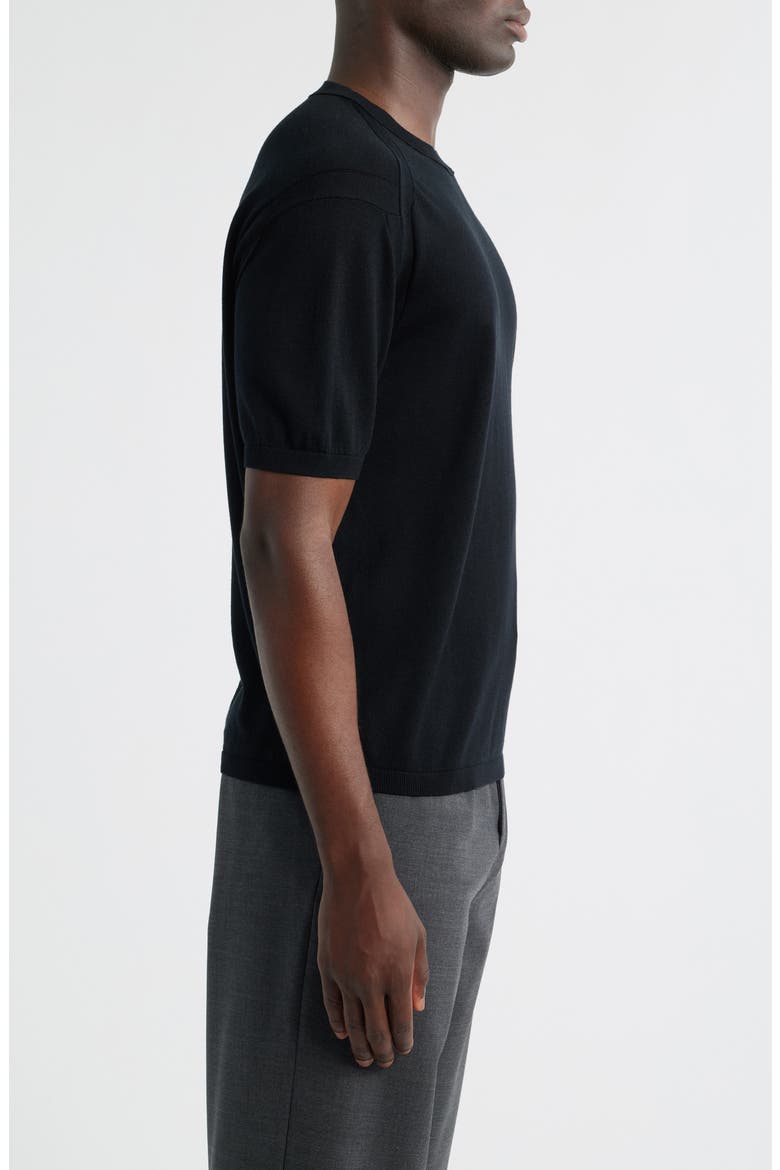 Short Sleeve Sweater, Alternate, color, BLACK
