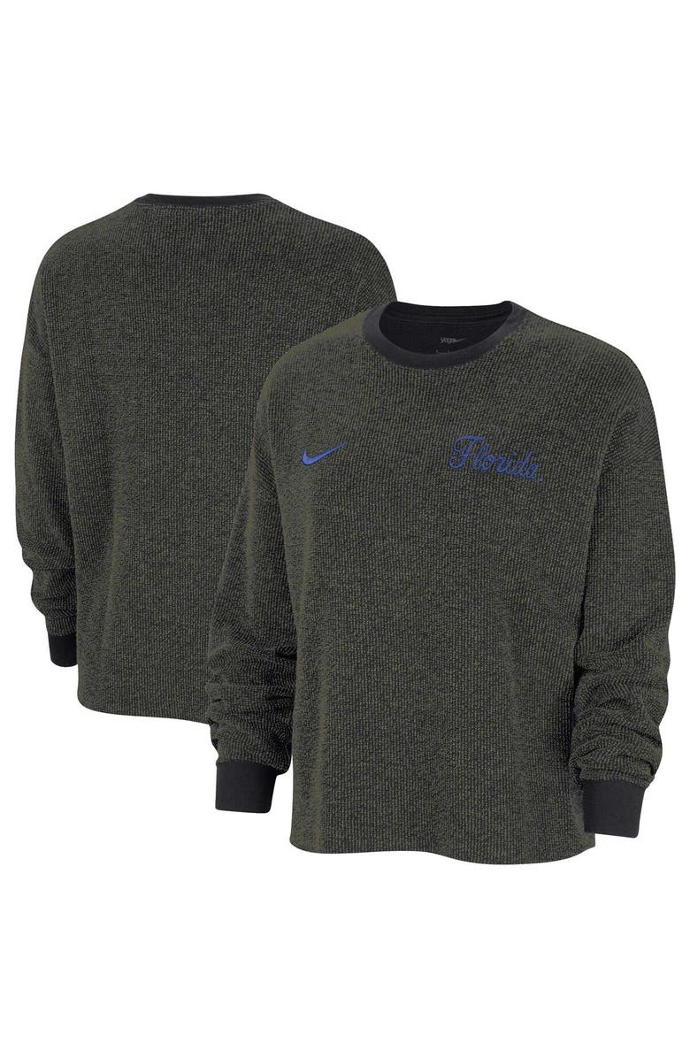 Nike Women's Nike  Black Florida Gators Yoga Script Pullover Sweatshirt, Main, color, 