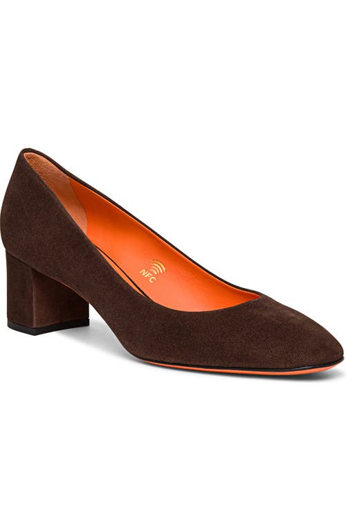 SANTONI SUEDE LOW-HEEL PUMP