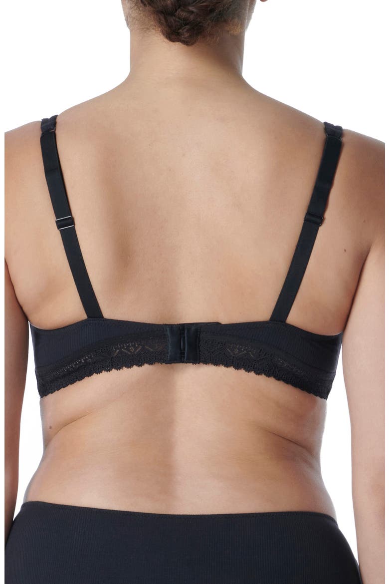 Eugenie Plunge Underwire Bra, Alternate, color, BLACK