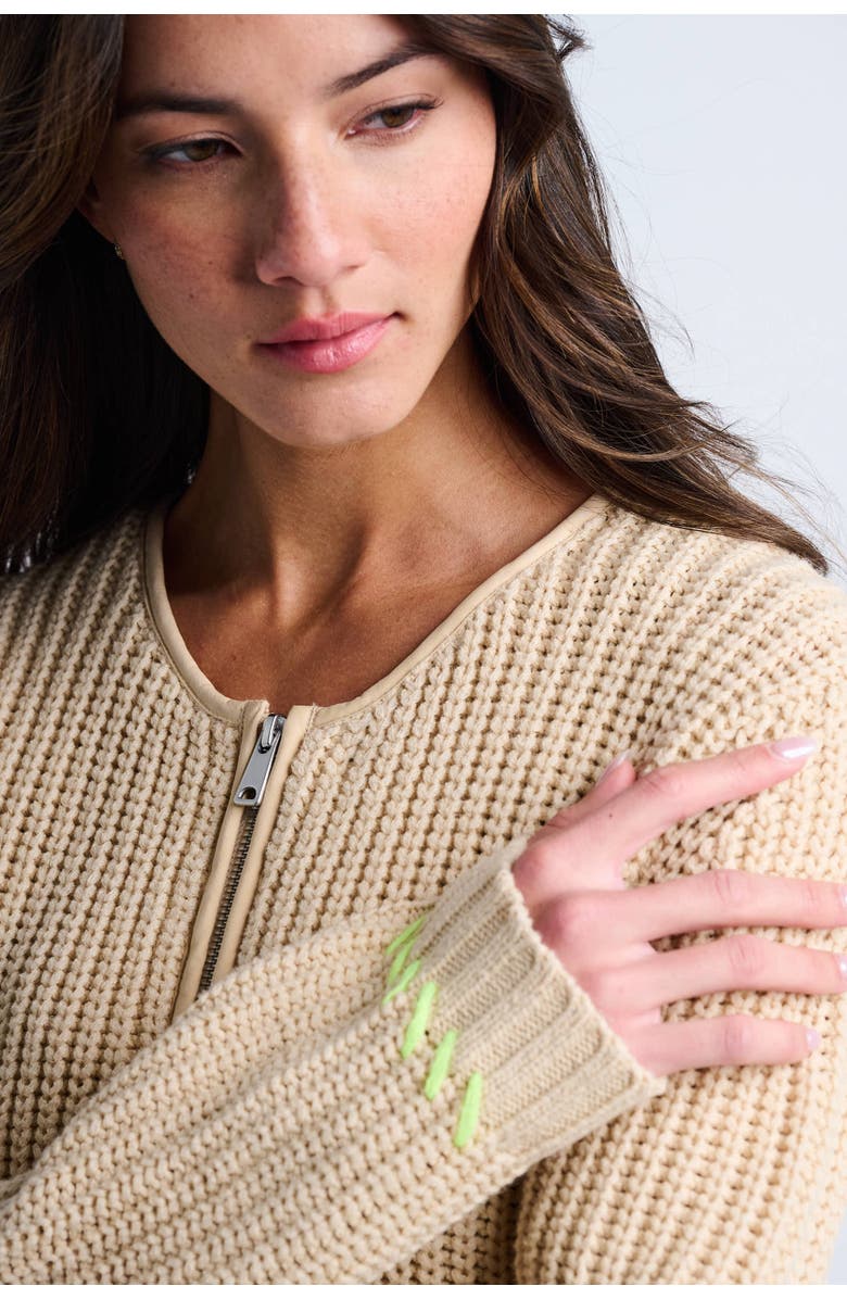 Lisa Todd Pocket Puff Faux Fur Cardigan, Alternate, color, Wheat