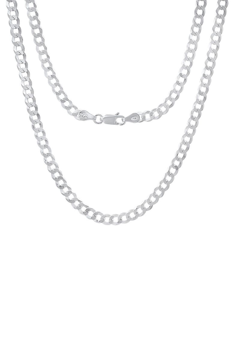 HMY JEWELRY Italian Cuban Chain Necklace, Alternate, color, Silver
