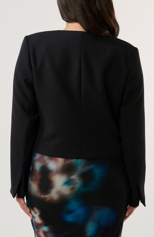 Estelle Eboni Crepe Crop Jacket In Black