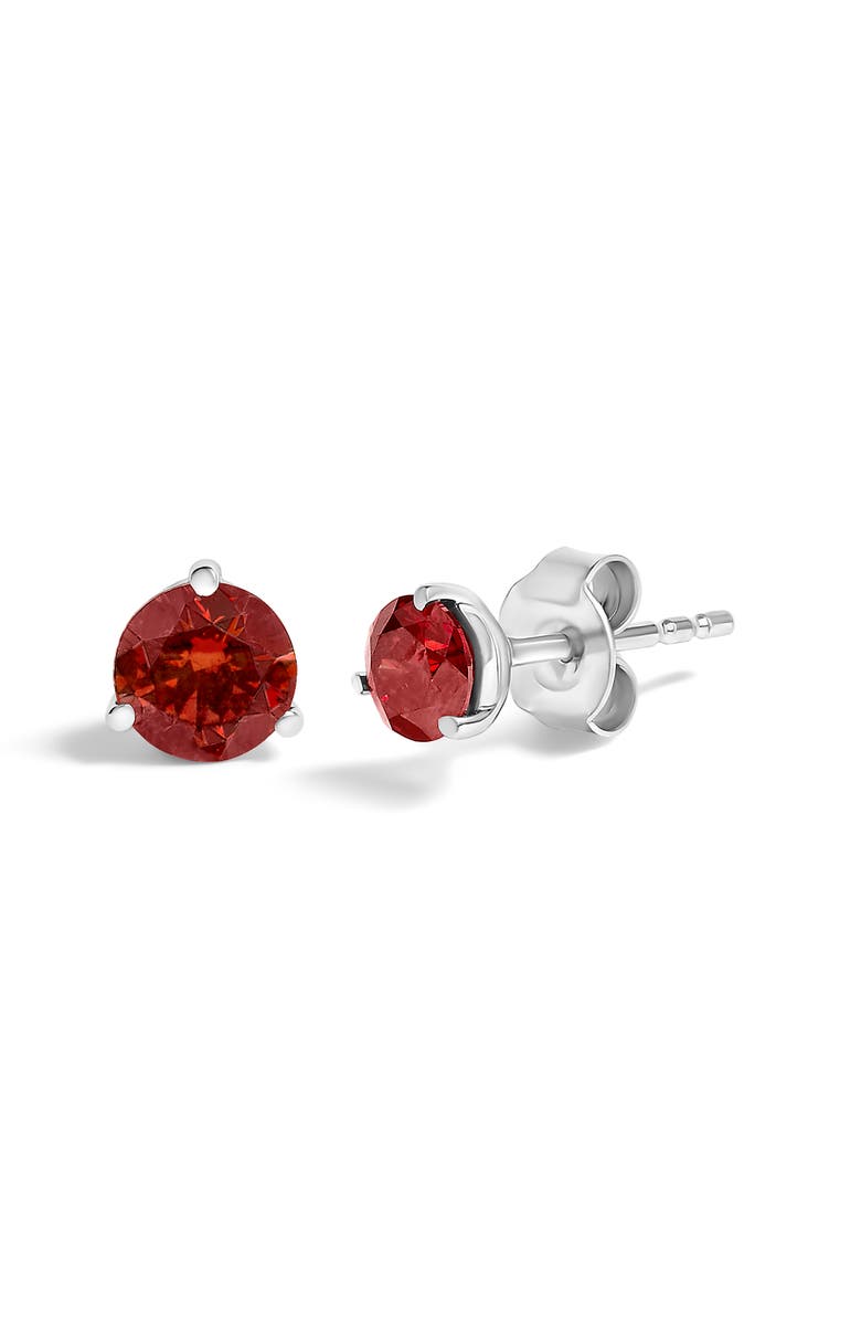 Haus of Brilliance 14K White Gold 3/4 Cttw Red Lab-Grown Diamond Stud Earrings, Alternate, color, White