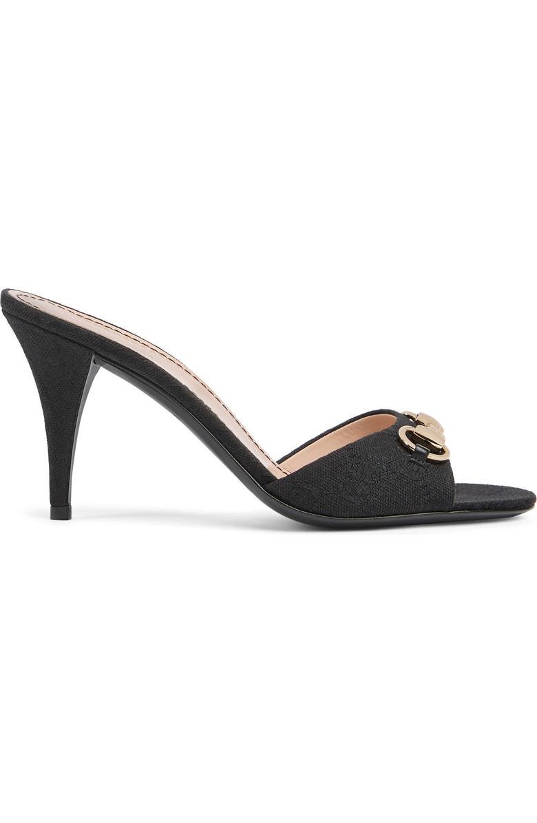 Gucci Erin Horsebit Slide Sandal, Alternate, color, Black