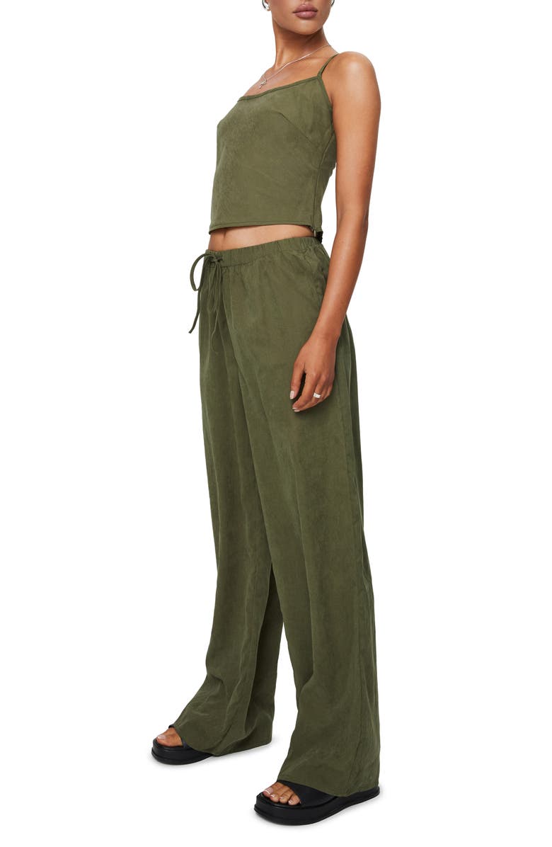 Princess Polly Paigey Camisole & Wide Leg Pants Set, Alternate, color, Khaki Green