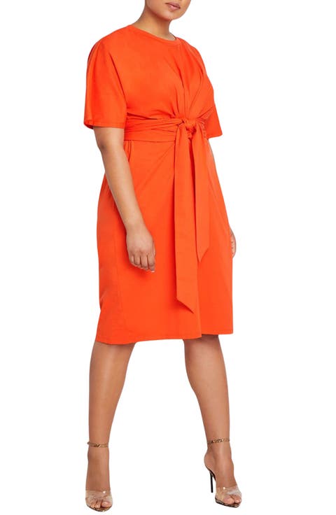 Cross Front Flutter Sleeve Dress