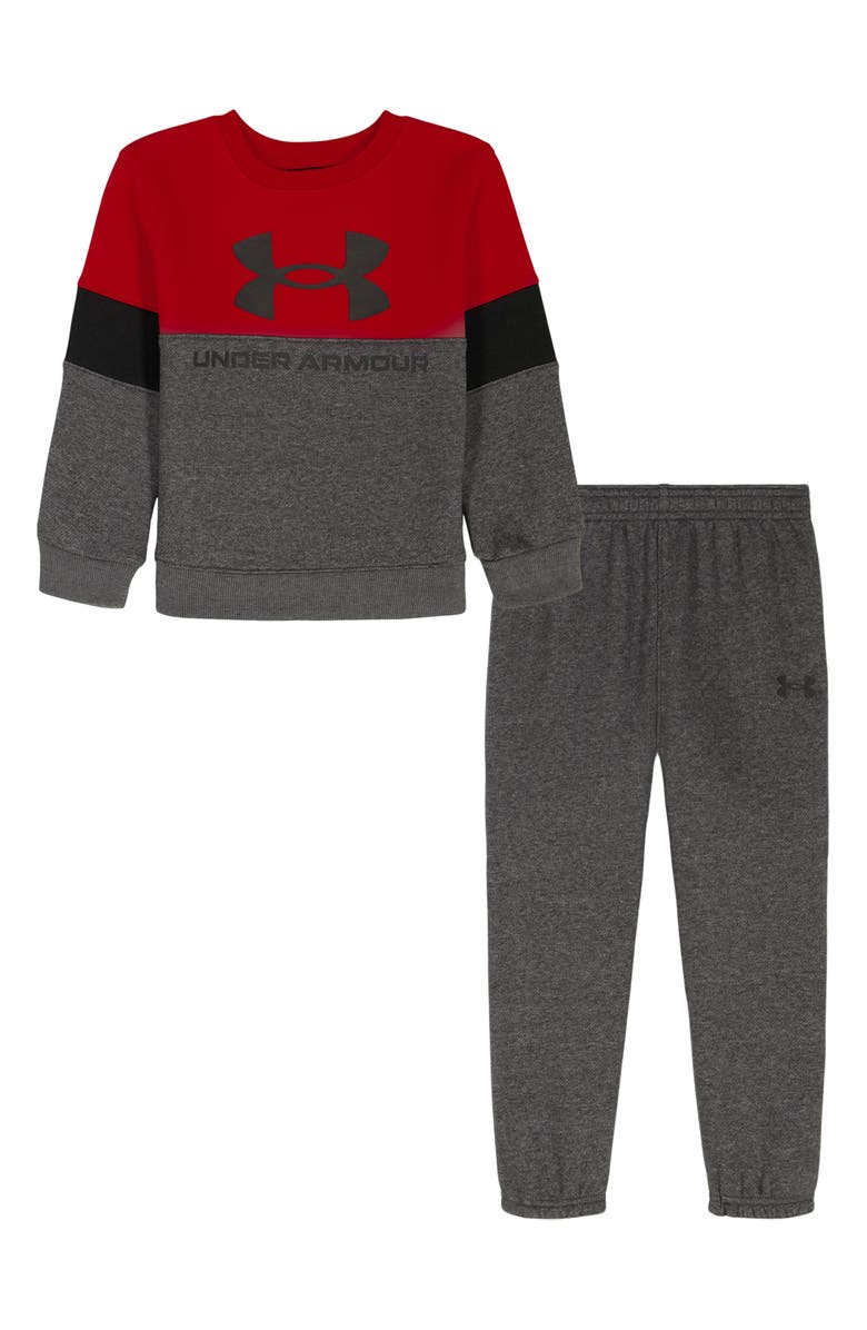 Under Armour Kids' Rivial Logo Fleece Hoodie & Joggers Set, Main, color, Red