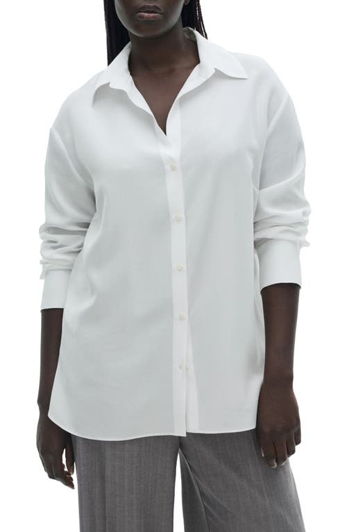 Mango Fluid Button-up Shirt In Off White
