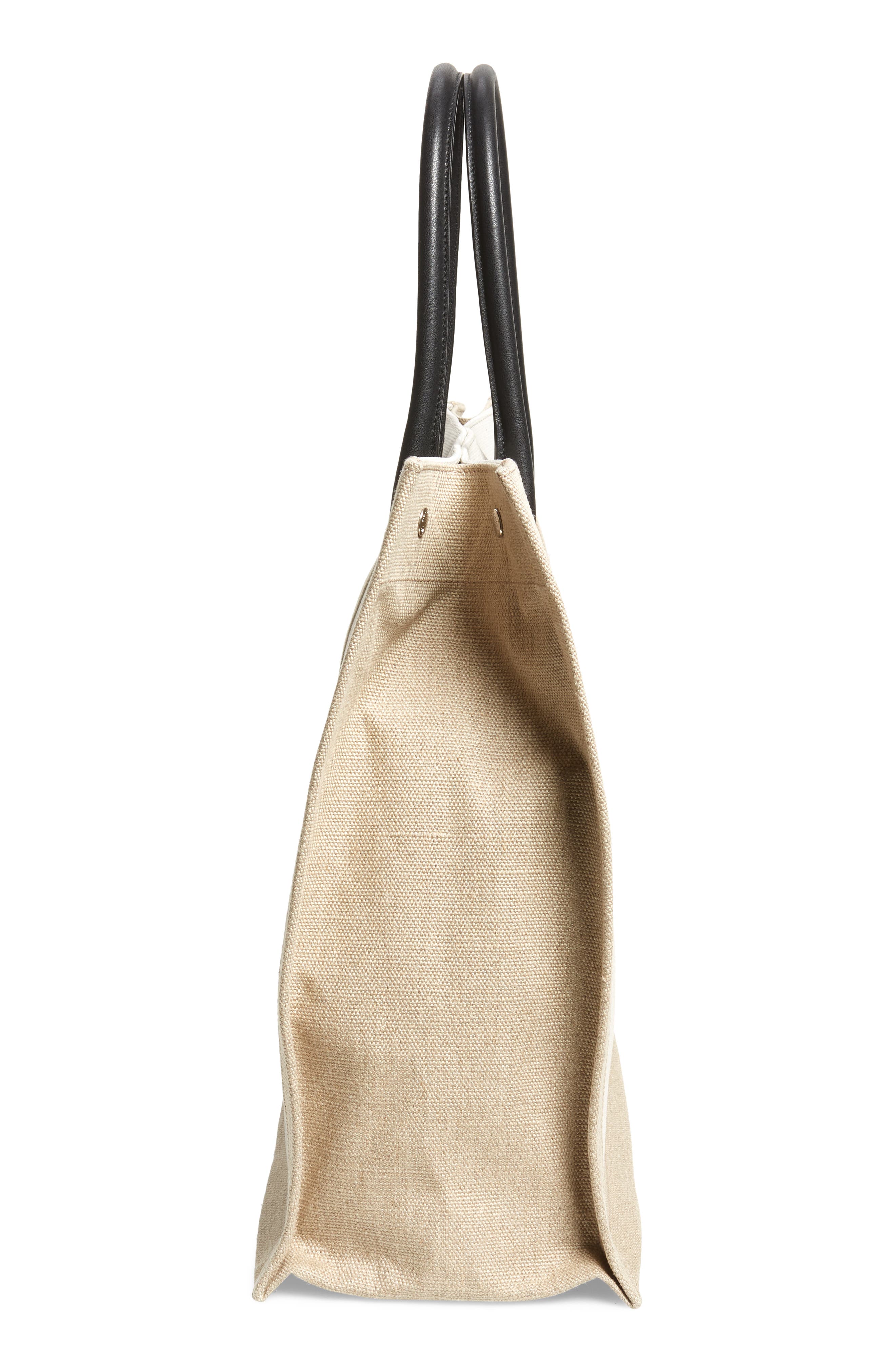 Noe Rive Gauche Logo Canvas Tote, Alternate, color, BLANC