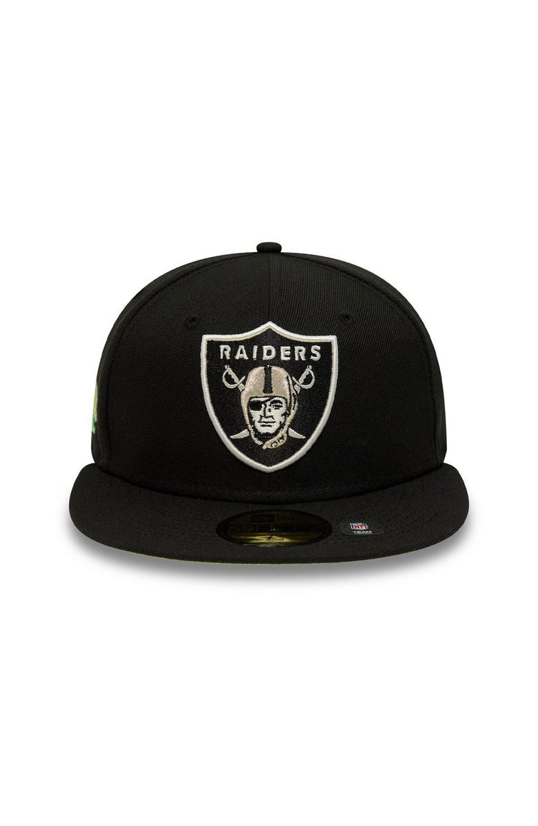 New Era Men's New Era Black Las Vegas Raiders Citrus Pop 59FIFTY Fitted Hat, Alternate, color, 