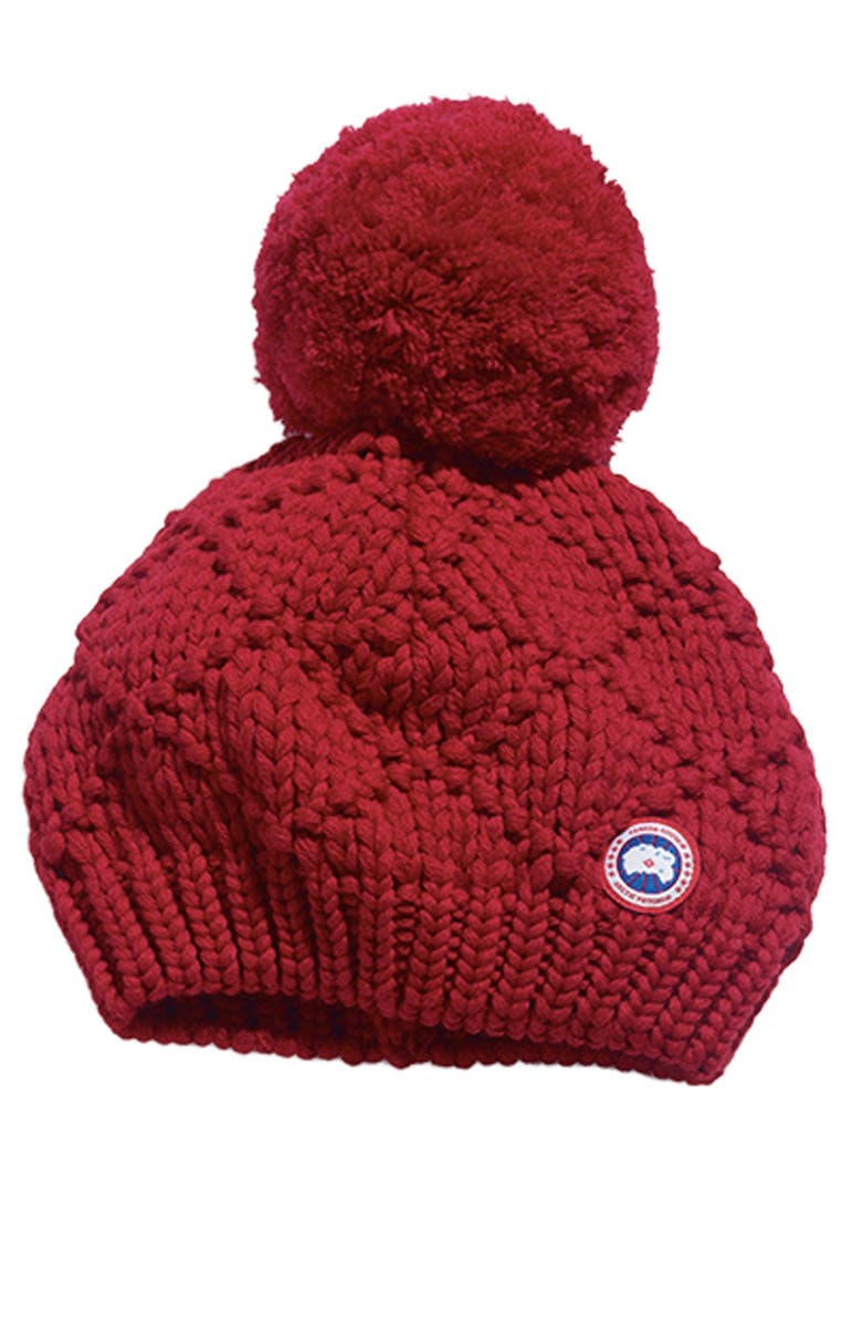 Canada Goose Pom Merino Wool Beanie, Alternate, color, 