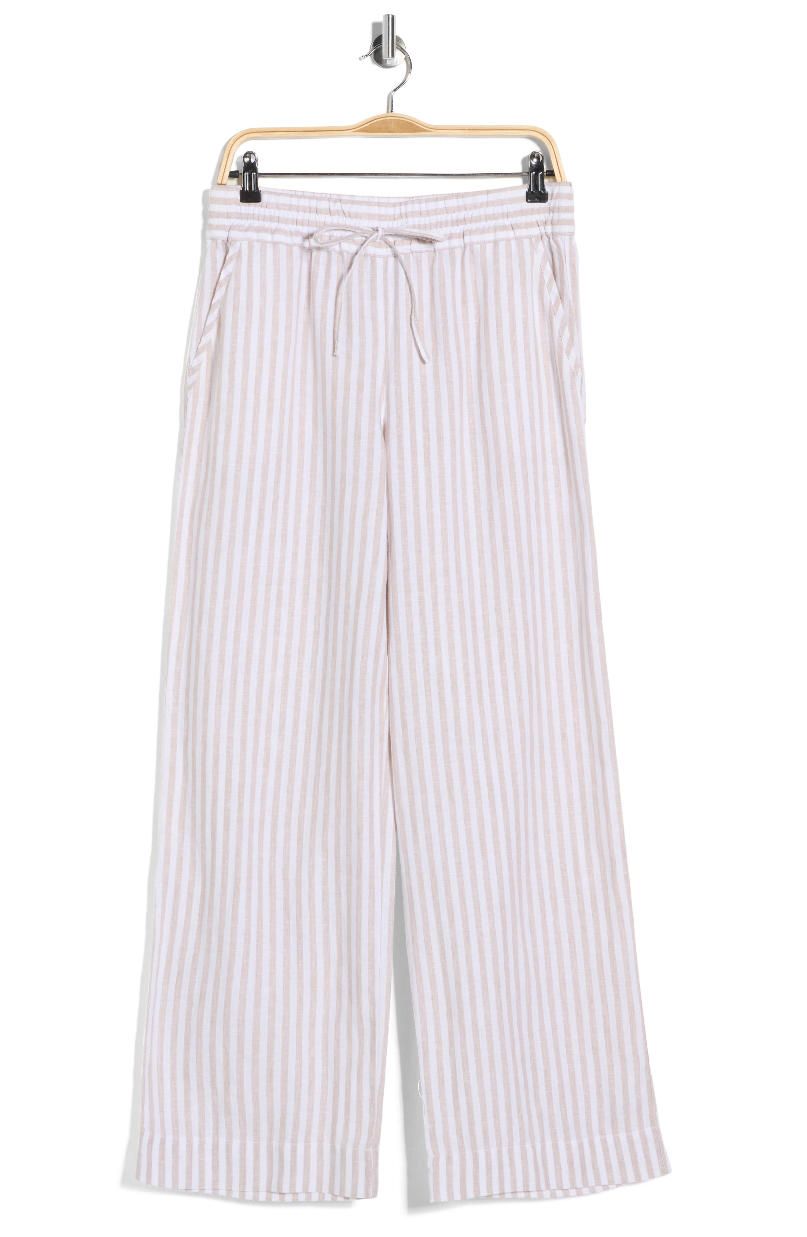 Tommy Bahama Cabana Stripe Wide Leg Linen Drawstring Pants