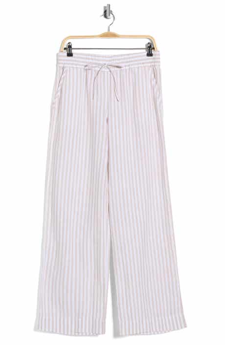 Tommy Bahama Cabana Stripe Wide Leg Linen Drawstring Pants
