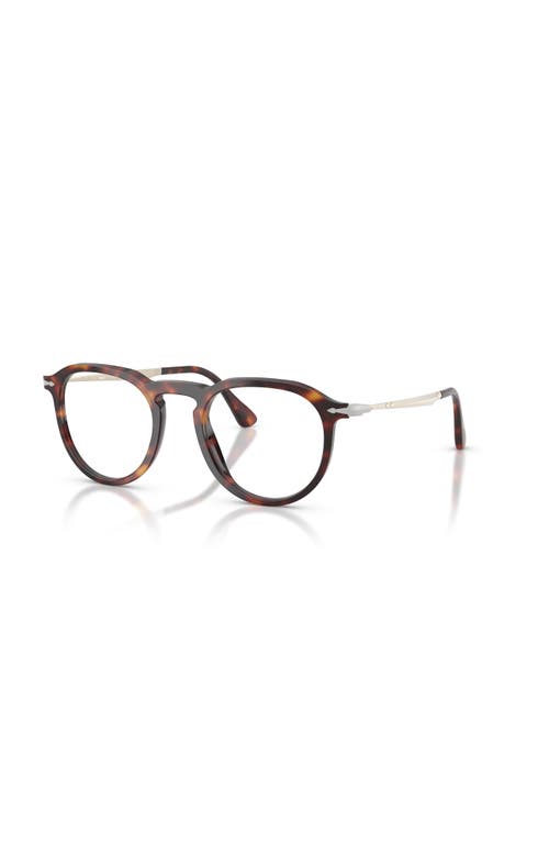 Persol 49mm Rectangle Optical Glasses In Brown