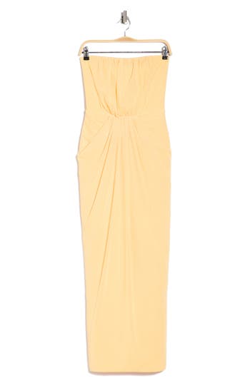 Elliatt Amara Strapless Maxi Dress In Yellow