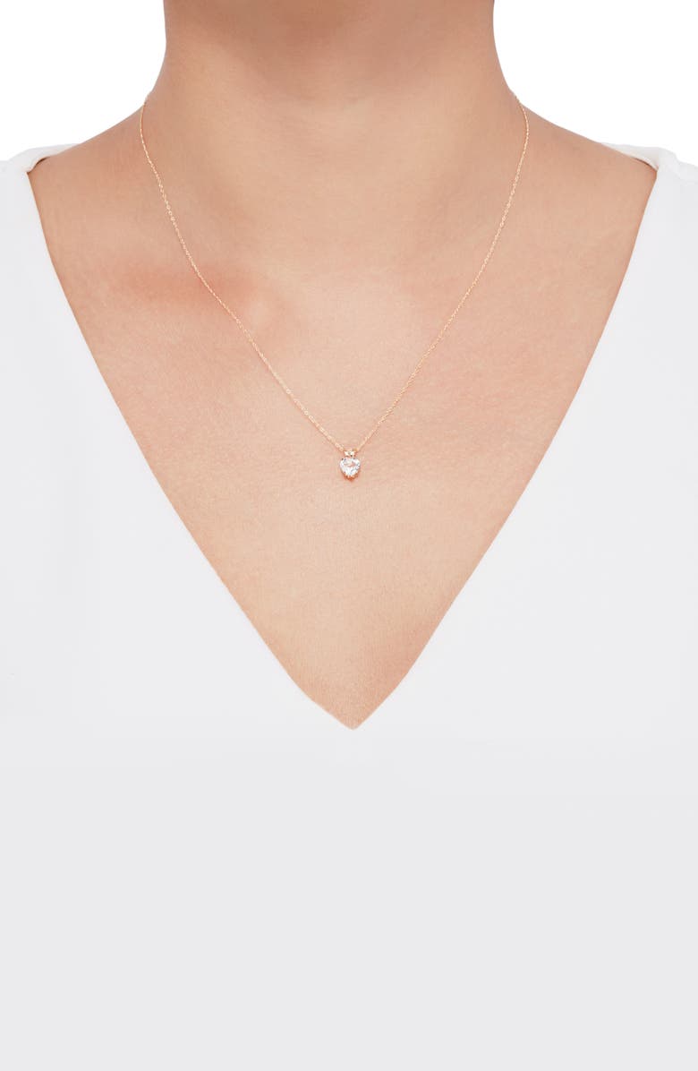 Frankie & Zoe White Topaz Heart Pendant Necklace & Stud Earrings, Alternate, color, Yellow Gold