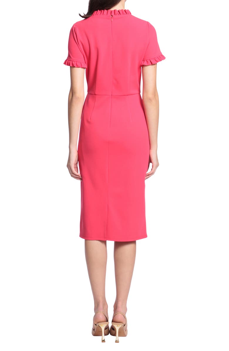 Maggy London Ruffle Sheath Dress, Alternate, color, Rerd