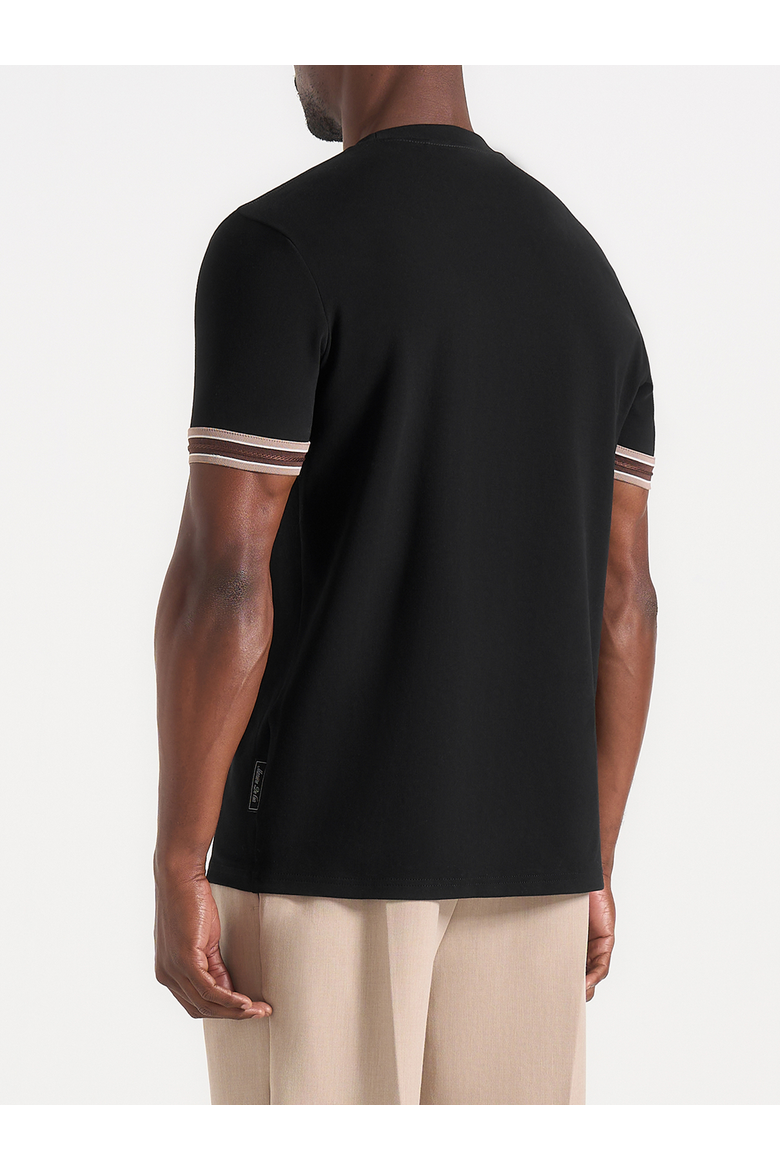 Layton Taped Cotton T Shirt, Alternate, color, Black