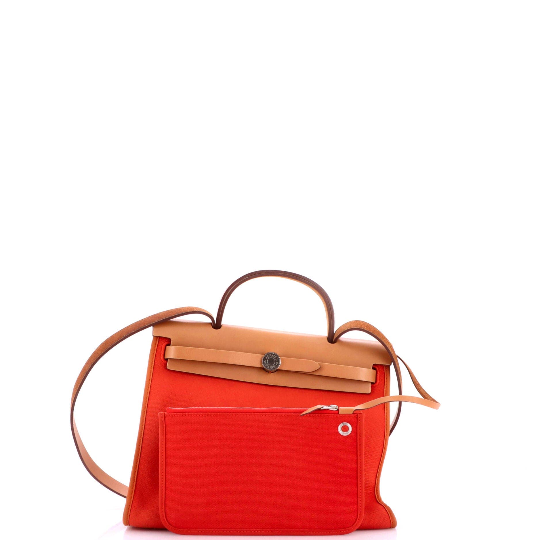 Herbag Zip Leather and Toile 31, Alternate, color, Red