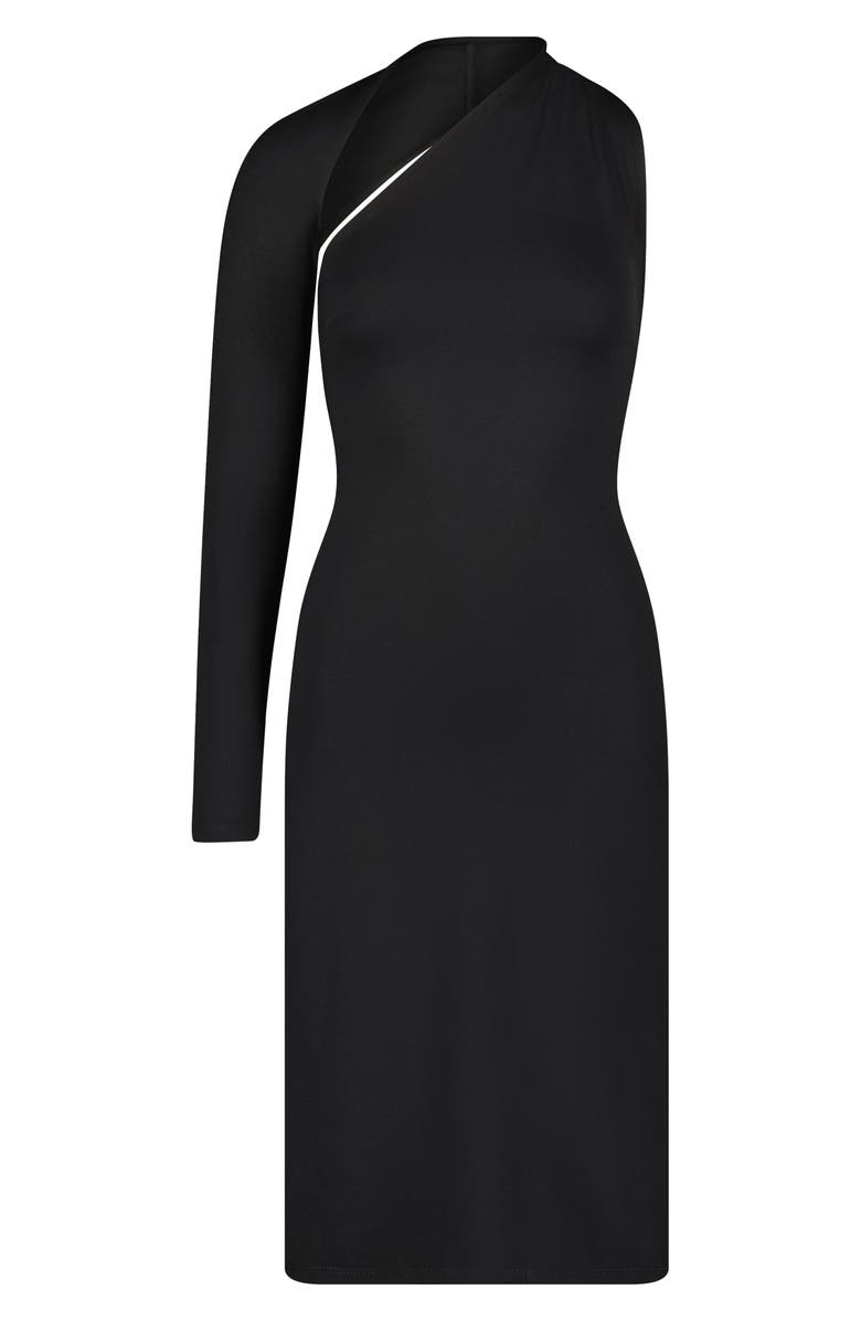 Marcella Manhattan Asymmetric One-Shoulder Ponte Dress, Alternate, color, Black