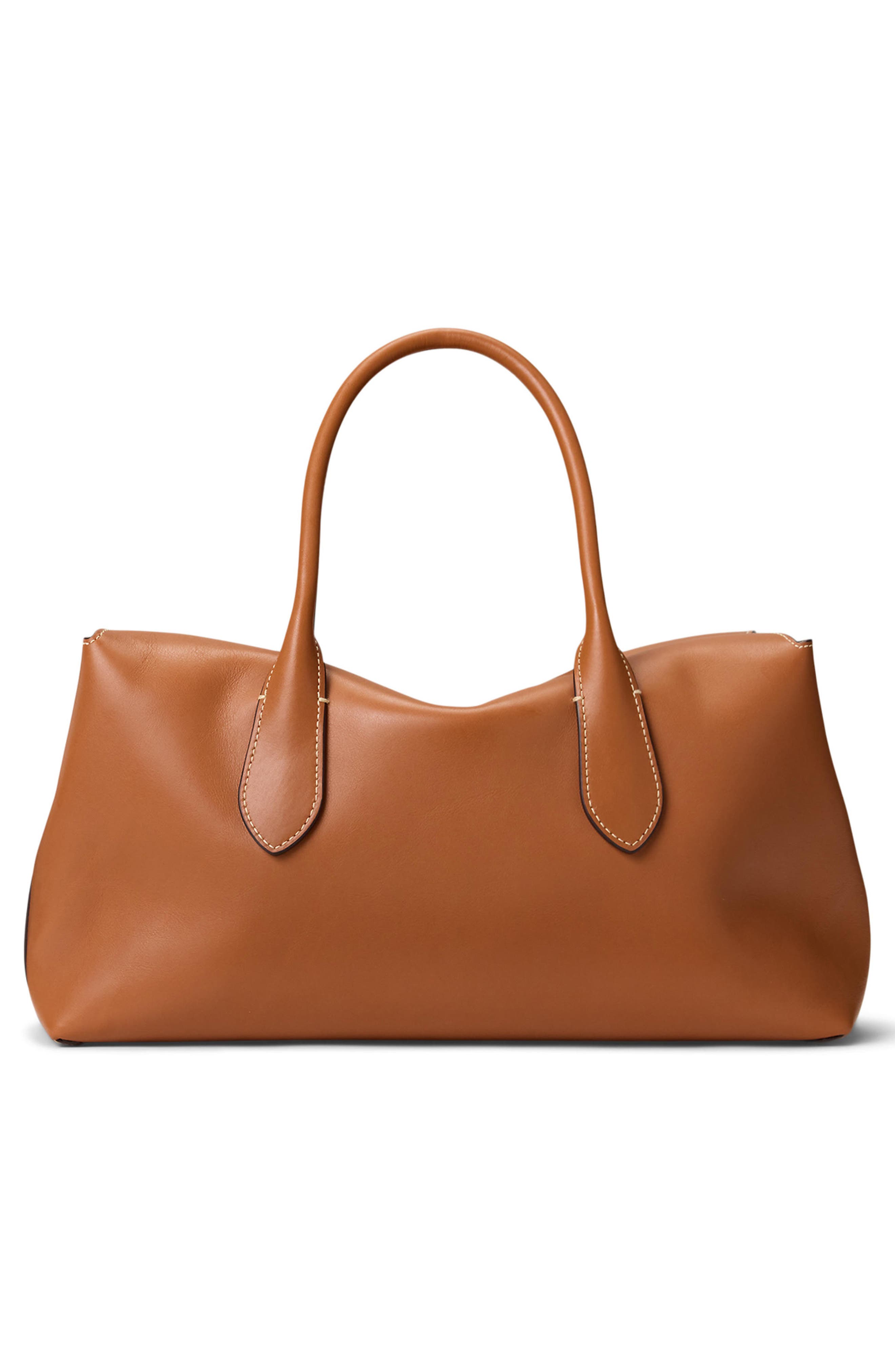 Polo Ralph Lauren Bellport Leather Satchel, Alternate, color, Cognac