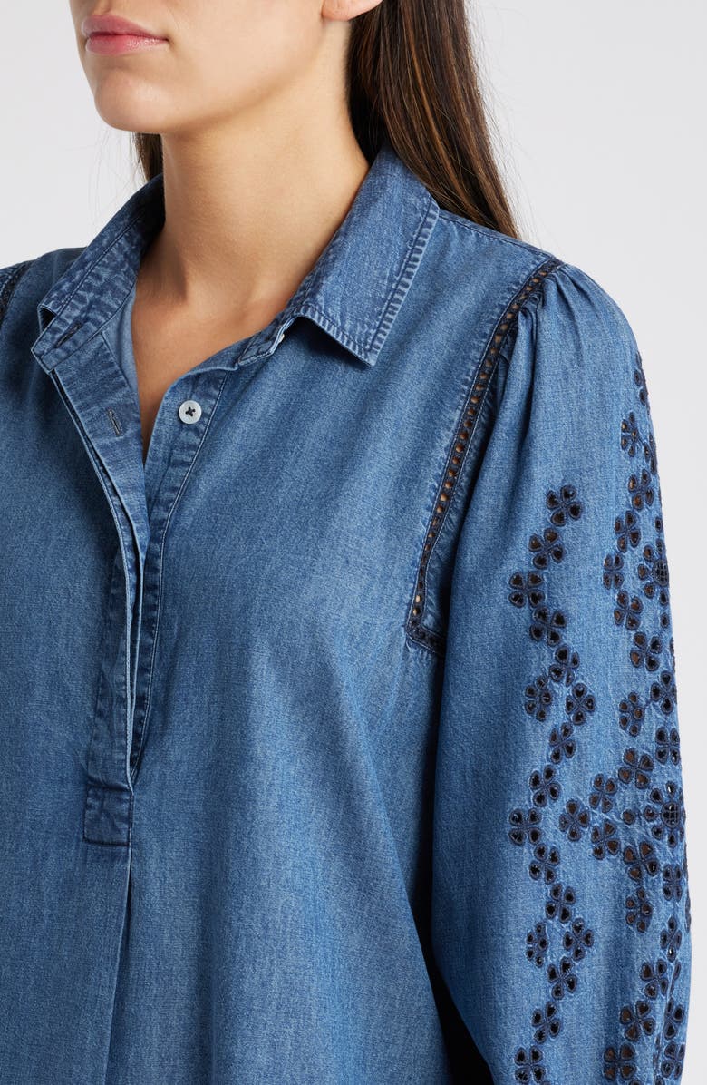 Rails Fernanda Long Sleeve Denim Dress, Alternate, color, 