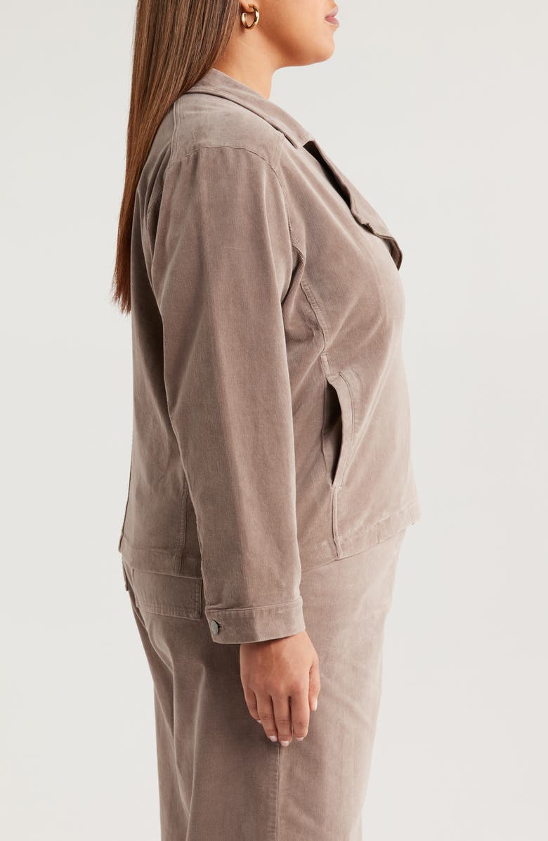 Eileen Fisher Stretch Cotton Corduroy Jacket, Alternate, color, Taupe