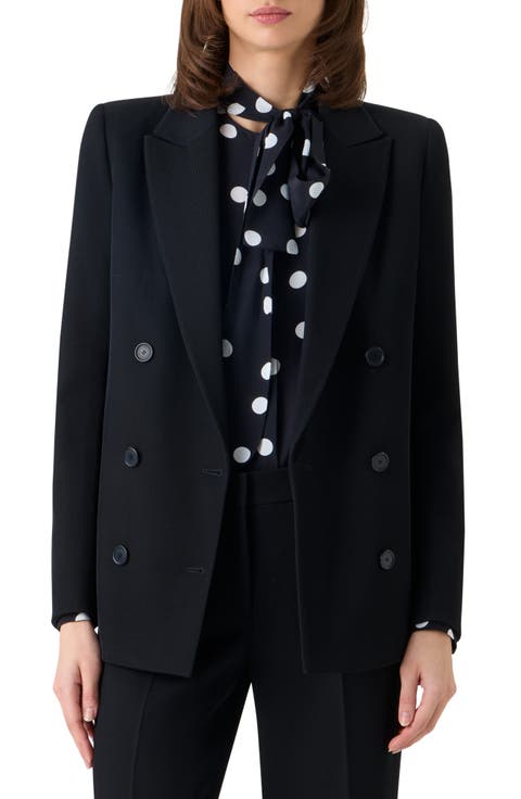 Double Breasted Virgin Wool Tricotine Jacket