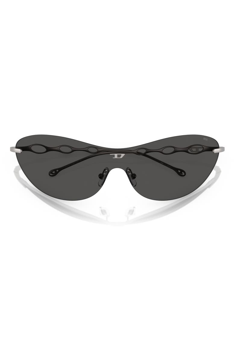 DIESEL<sup>®</sup> 135mm Gradient Oval Shield Sunglasses, Alternate, color, Matte Gunmetal / Dark Grey