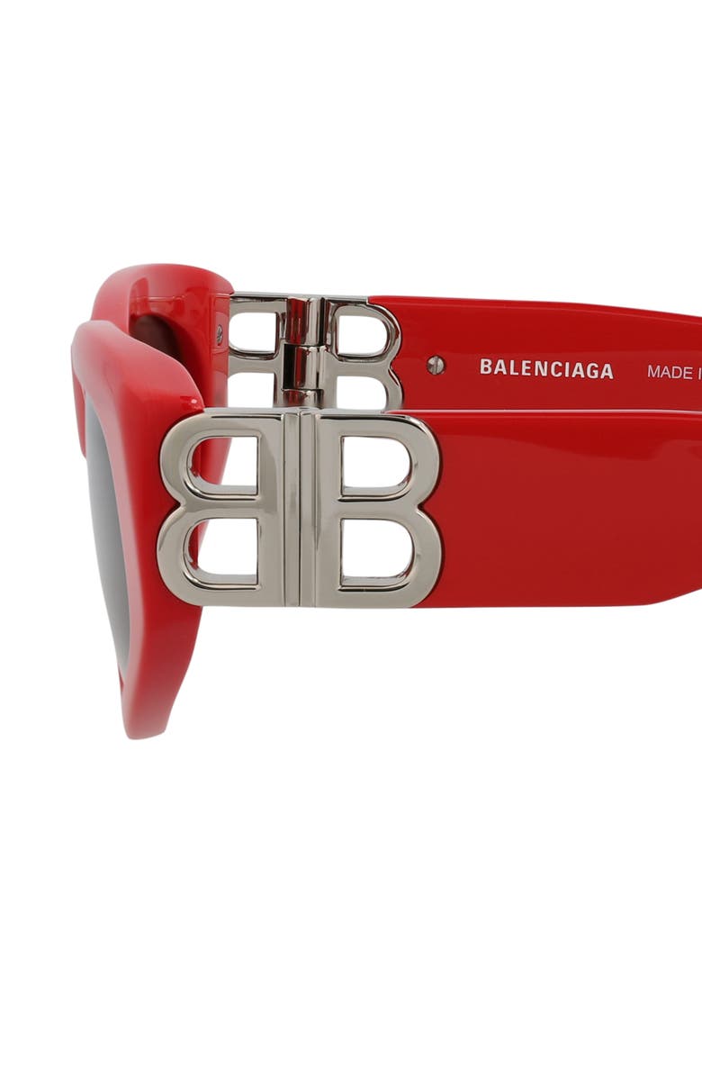Balenciaga Novelty 53mm Cat Eye Sunglasses, Alternate, color, Red Silver Grey