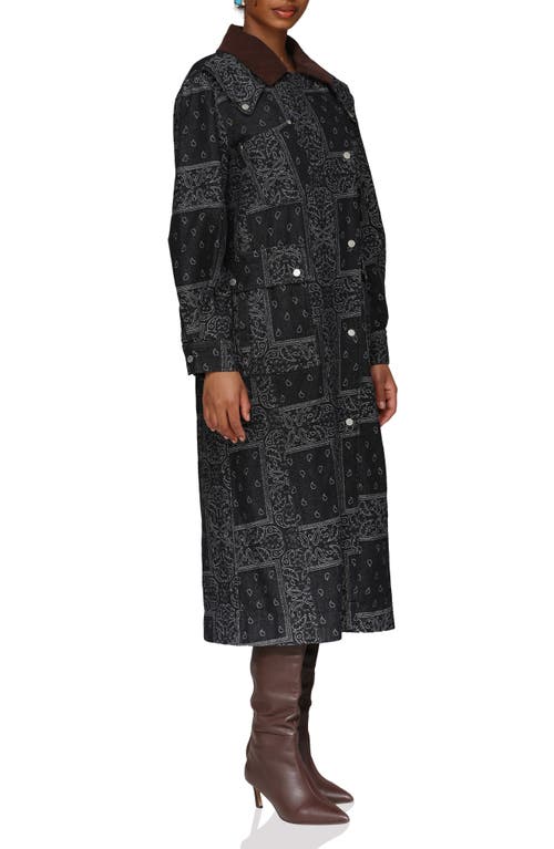 Avec Les Filles Patchwork Asymmetric Utility Coat In Black