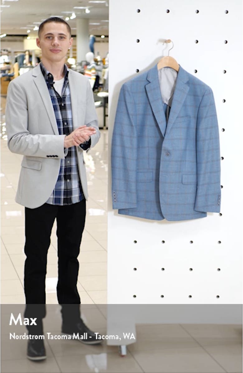 New York Classic Fit Windowpane Wool Blend Sport Coat, sales video thumbnail