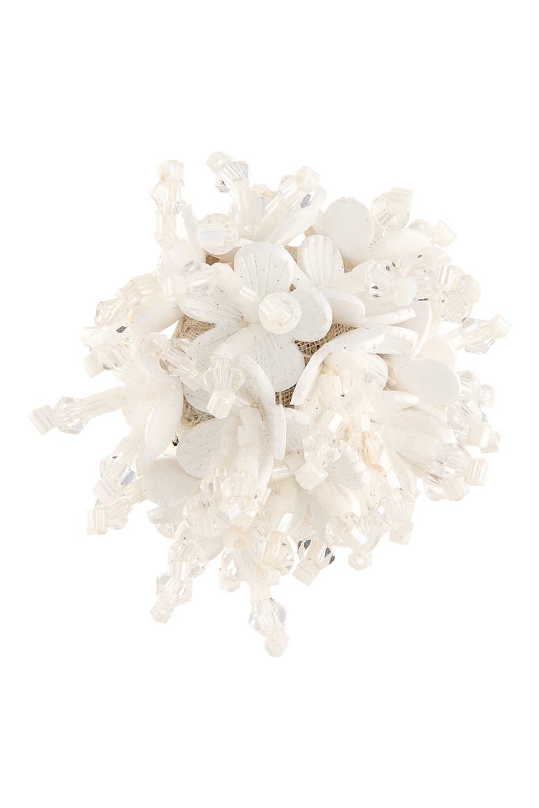Firework Clip-On Earrings, Alternate, color, WHITE