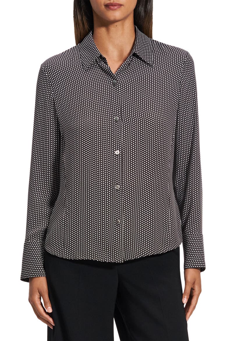 Classic Slim Fit Button-Up Shirt, Main, color, BLACK MULTI