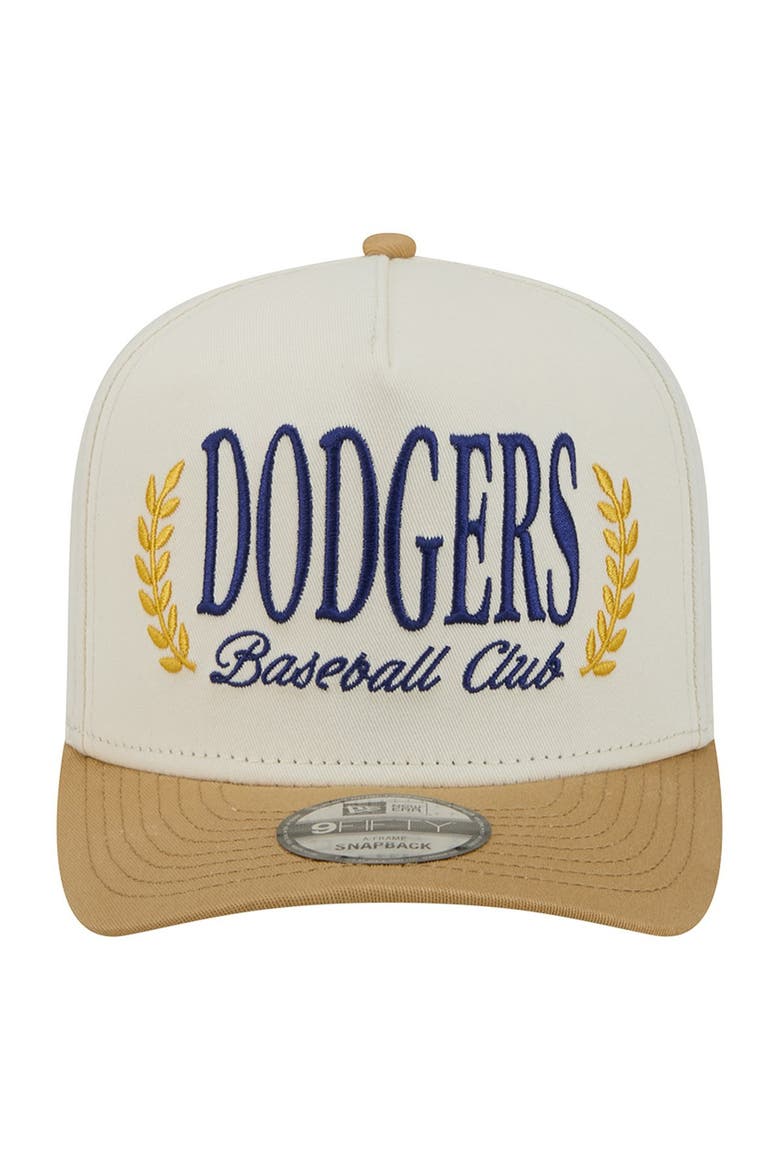 Men's New Era Cream Los Angeles Dodgers Club 9FIFTY A-Frame Snapback Hat, Alternate, color, Cream