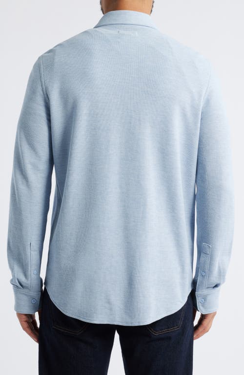 Nordstrom Solid Pima Cotton Piqué Button-down Shirt In Blue Skyway Heather
