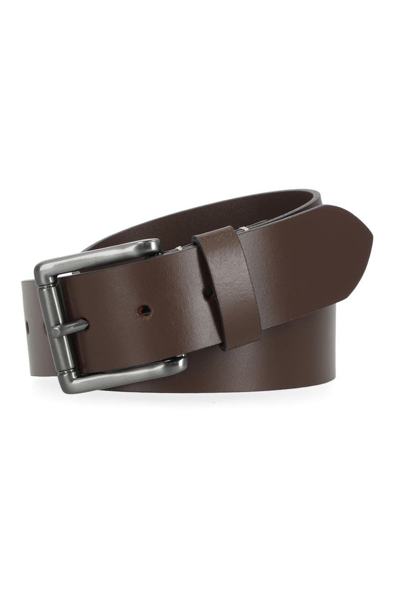 Leather Belt, Alternate, color, BROWN